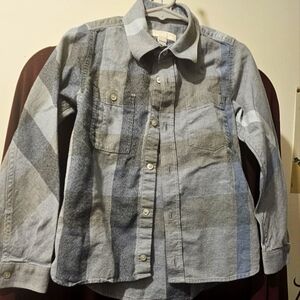 Kids BURBERRY 5Y Plaid Button-Up Shirt